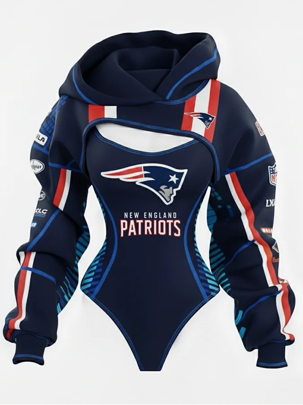 Navy Kids One-Piece Hoodie